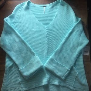 Free People Mint Oversized Sweater NEW w tag